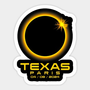 Paris Texas Tx Total Solar Eclipse 2024 Sticker
